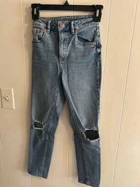 ASOS Light Blue High-Rise Distressed Jeans